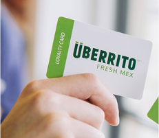 Uberrito Mexican restaurant franchise loyalty card